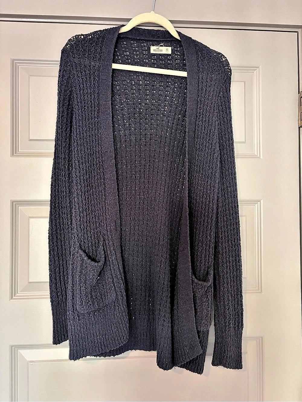 Hollister Open Front Cardigan in Blue Like New